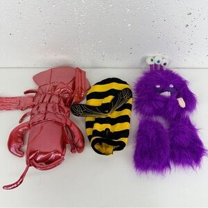 Lot of 3 Pup Crew Lobster Thrills Chills Purple Monster Bee Dog Costumes XS/S